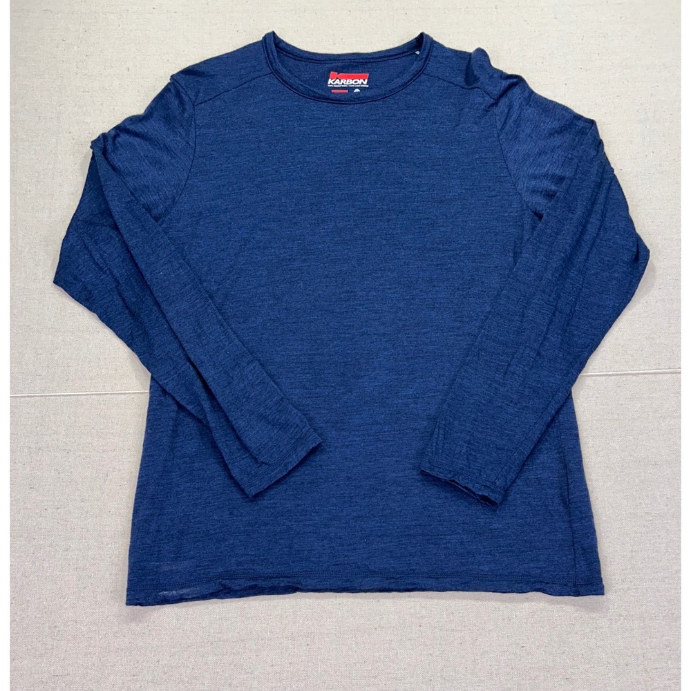 Karbon‎ Mens Medium Merino Wool Long Sleeve Tee Base Layer Shirt Blue Canada
